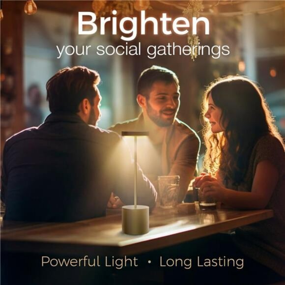 Cordless Table Lamps Set of 2 Rechargeable LED Battery Touch Light for Room - Picture 5 of 8